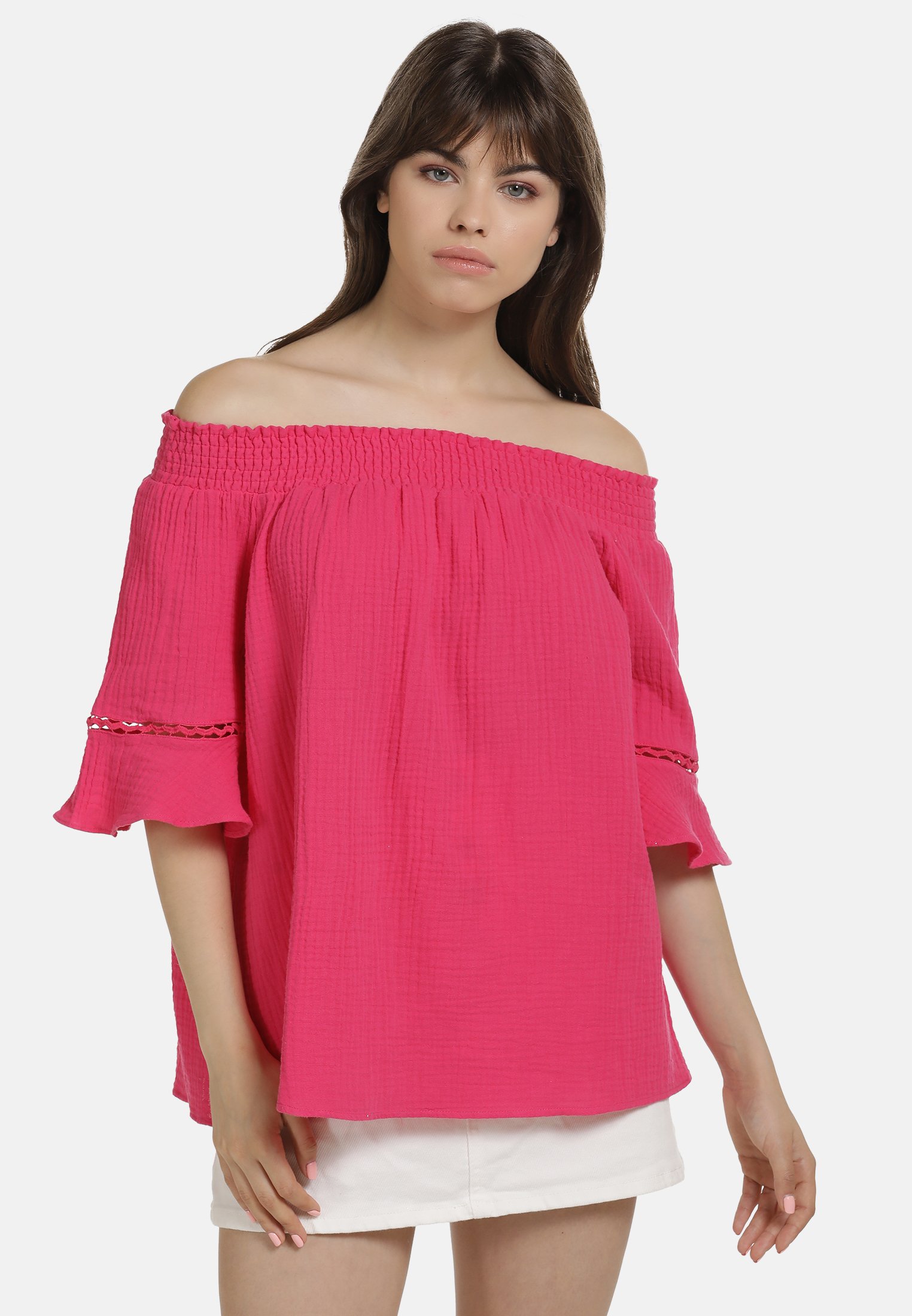 myMo OFF-SHOULDER BLUSE - Camicetta - pink/fuxia - Zalando.it