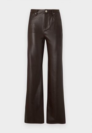 Vero Moda VMTESSA WIDE PANTS  - Stoffhose - chocolate torte