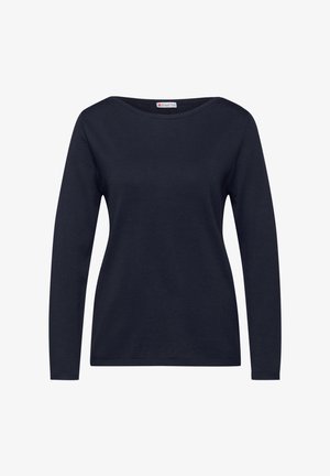 Laulu paita sinisellä värillä, valmistettu pehmeästä kankaasta, jossa on pyöreä pääntie ja istuva siluetti. Yksinkertainen muotoilu ilman kuvioita tai koristeita.