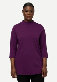 Ulla Popken CLASSIC STEHKRAGEN 3/4-ARM - Långärmad tröja - dark purple