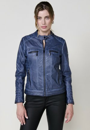 CUELLO MAO Y CON CREMALLERA - Imiteret læderjakke - blue