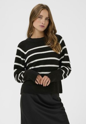 Strickpullover - black chalk stripe