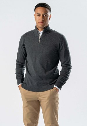 HALF ZIP - Sweatjakke - charcoal melange
