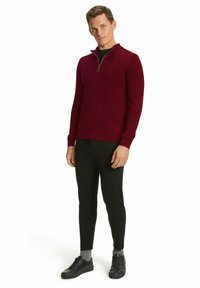 FALKE BASIC NEW MERINO HALFZIP - Maglione - wine