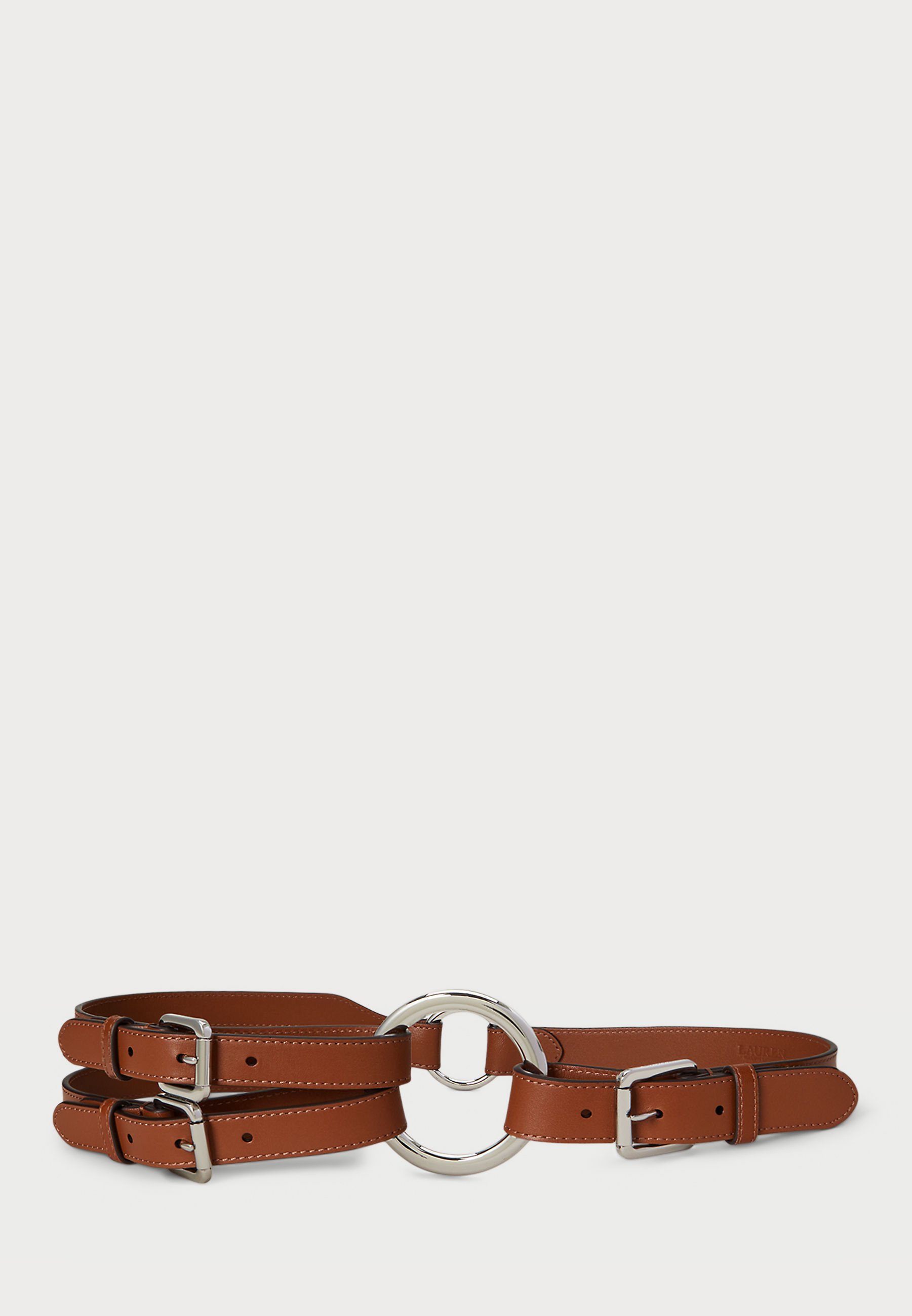 RALPH LAUREN Dark Brown leather silver metal Buckles belt size Large Tri Braided Lauren Ralph Lauren Brown Belts for Women for sale | eBay main image 2