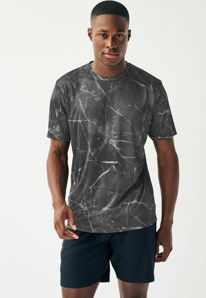 Next ACTIVE TIE DYE - Marškinėliai su spaudiniu - mottled black