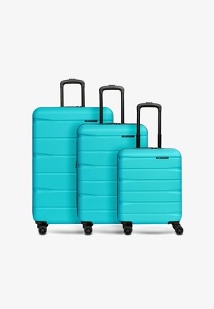 FRANKY MUNICH 4.0 4 ROLLEN KOFFERSET 3-TEILIG MIT DEHNFALTE UNISEX - Set di valigie - aqua dull