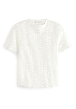 SHORT SLEEVE LETTUCE EDGE TEXTURED - Bluse - white