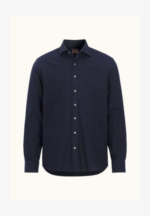 Oscar Jacobson REG FIT CUT AWAY BRUSHED - Vapaa-ajan kauluspaita - navy