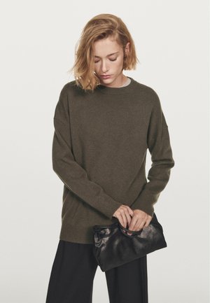 Stickad tröja - mottled beige