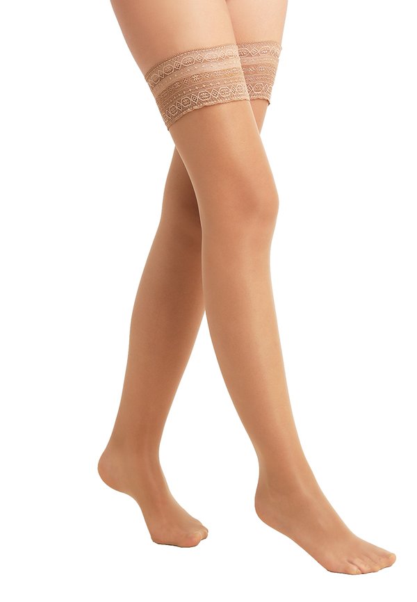 15 DENIER STAY UPS TRANSPARENT - Over-the-knee socks - powder3