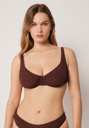 Calzedonia, CRINCKLE WAVES BALCONETTE - Haut de bikini - brown