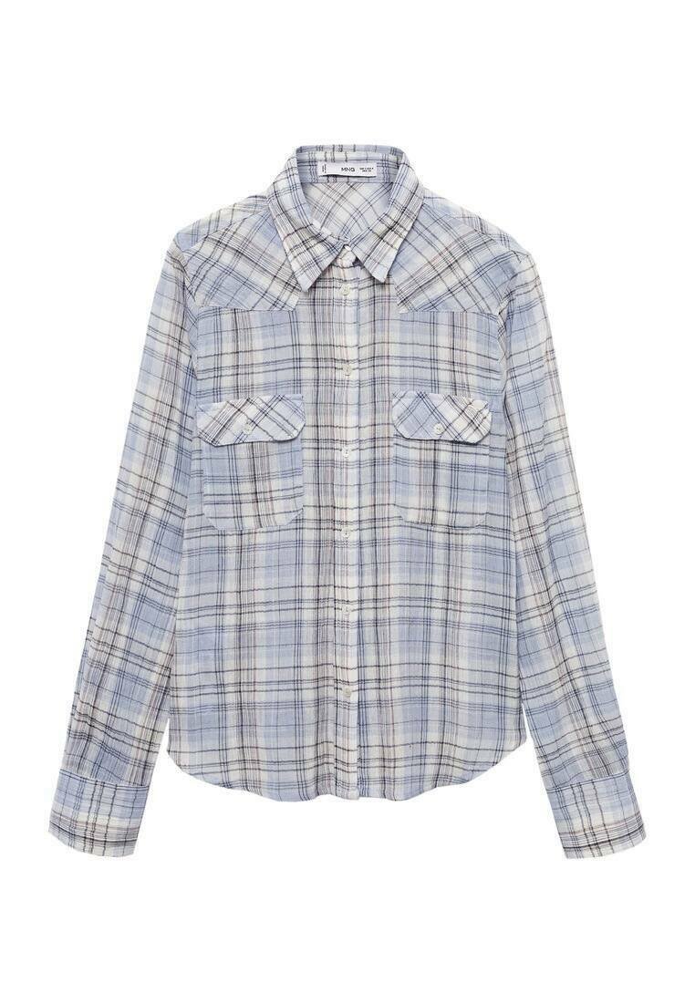 Mango Overhemdblouse donkerblauw Mango Overhemdblouse donkerblauw