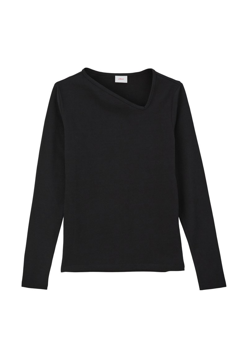 s.Oliver MIT ASYMMETRISCHEM AUSSCHNITT - Longsleeve - schwarz