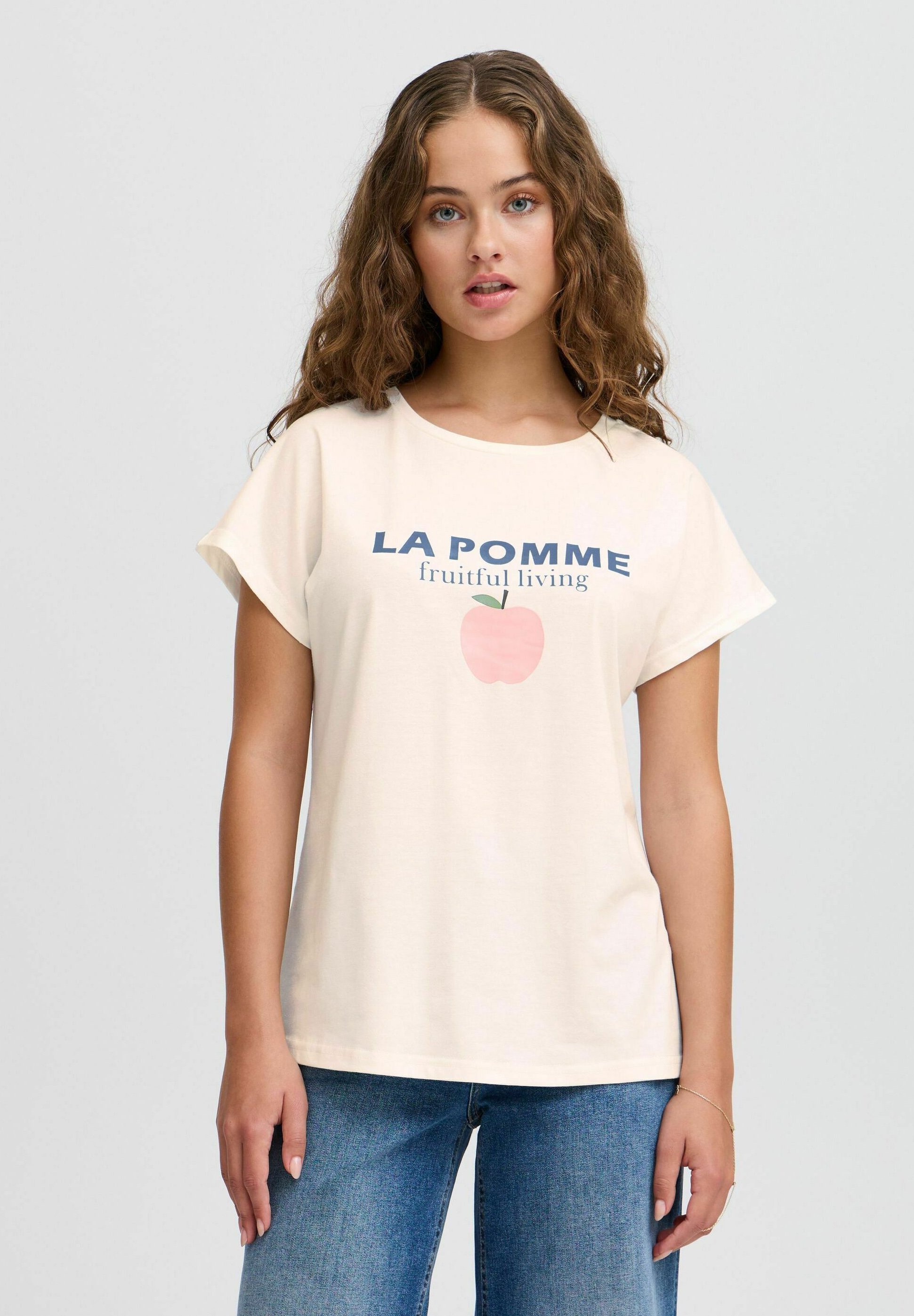 売れ筋商品|||イチ Tシャツ レディース トップス IXSVALA - Print T-shirt - almond milk イチ レディース Tシャツ トップス IXSVALA - Print T-shirt