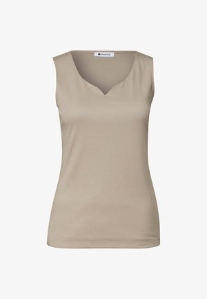 Street One, BASIC TOP MIT HERZAUSSCHNITT - Top - sepia sand