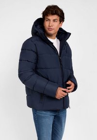 RESPECT WARM QUILTED FIXED HOOD - Talvitakki - navy