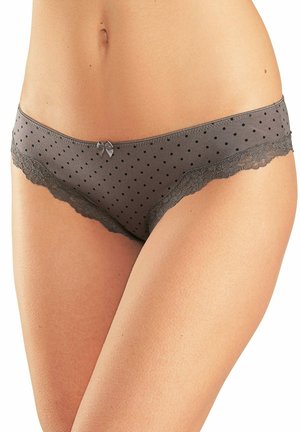 LASCANA 3 PACK - Bikini bottoms - taupe-uni gepunktet  gestreift