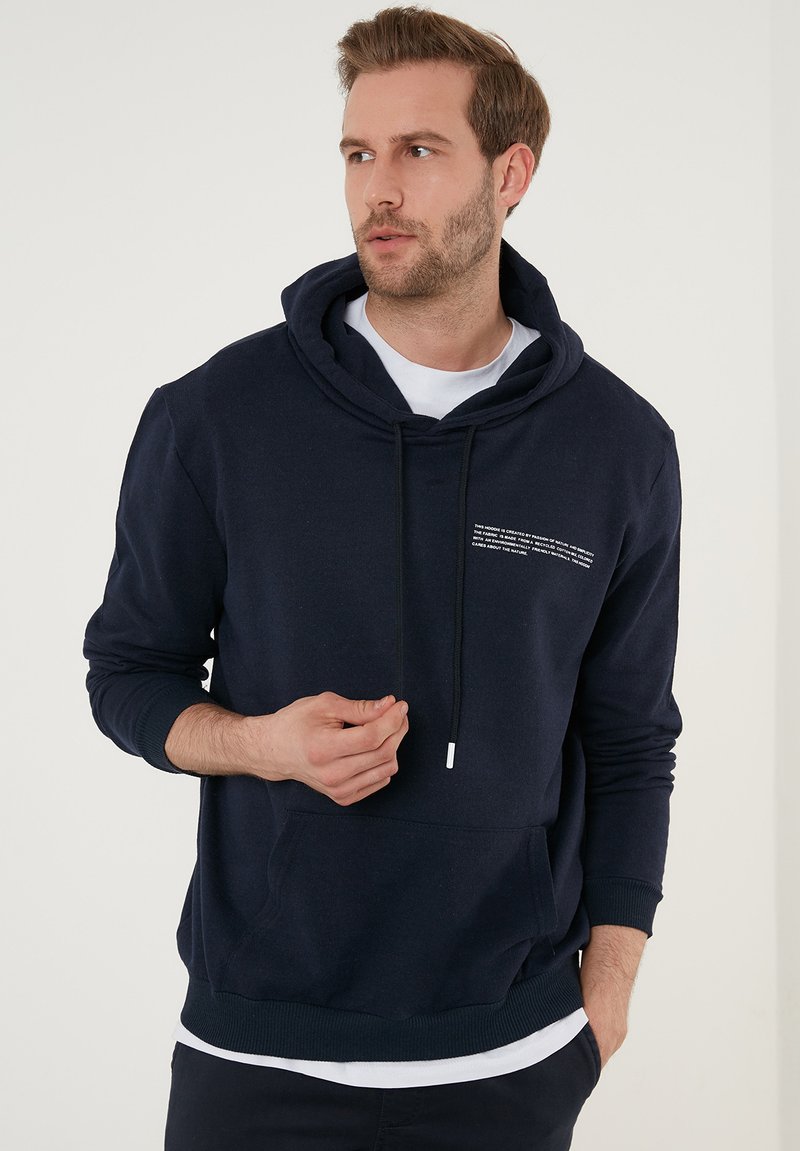 Coveri Moving Blue Cotton Men Sweatshirt