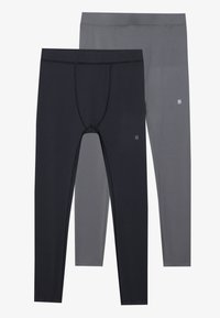 2 PACK ANKLE LENGTH SPORTS LEGGINGS - Leggings - dark grey/black