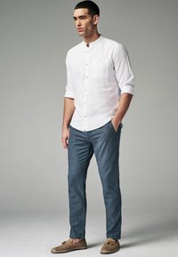 Next SLIM FIT LINEN ELASTICATED DRAWSTRING - Nadrágok - blue