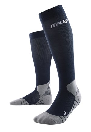 LIGHT MERINO HIKING COMPRESSION SOCKS KNEE-HIGH MEN - MADE IN GERMANY - Kniestrümpfe - blue