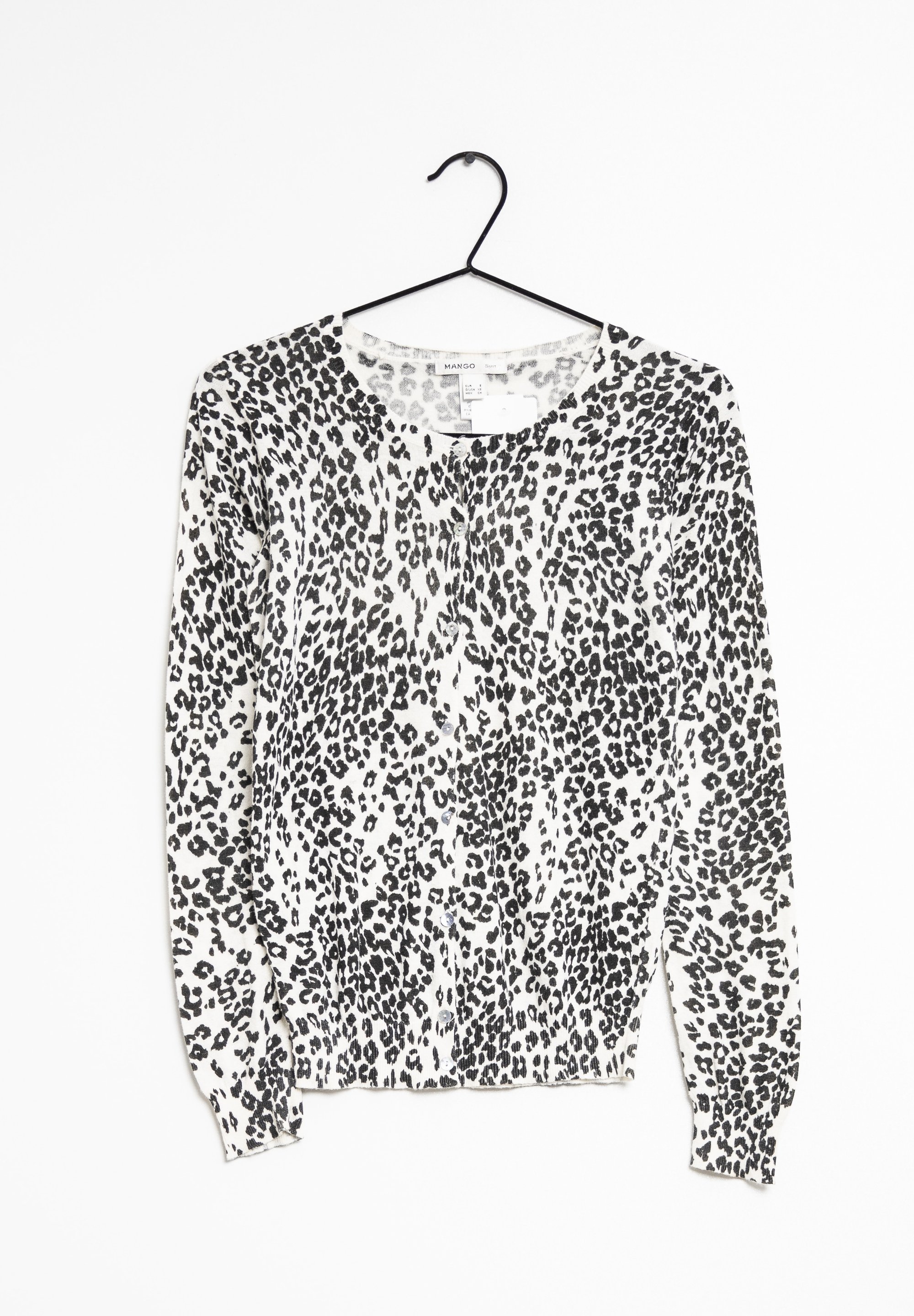 Mango Jumper With Leopard Sleeves Mango Cardigan White (Pre-owned)