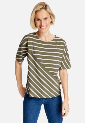 MIT RINGELMIX - Long sleeved top - grün/ecru/weiss ringel
