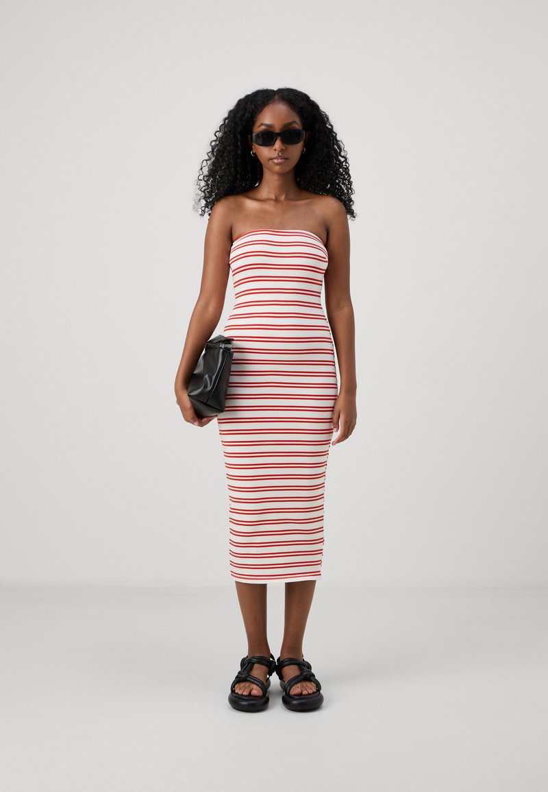 Gina Tricot Petite SUPER STRETCH TUBE DRESS - Shift dress - red stripe/red  - Zalando.ie