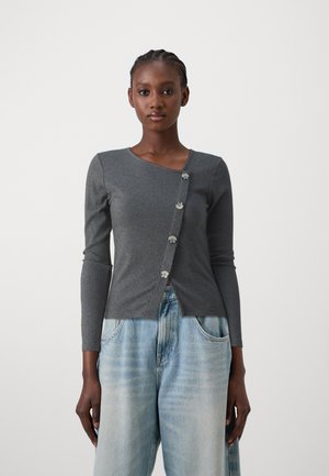 JDY JDYFREYA BUTTON - Cardigan - dark grey