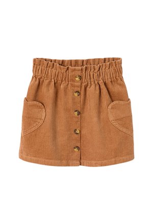 Vertbaudet, VERTBAUDET CORDUROY SKIRT WITH HEART POCKETS FOR GIRLS - A-Linien-Rock - camel