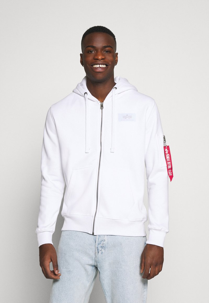 Alpha Industries - ZIP HOODY - Tröja med dragkedja - white, Förstora