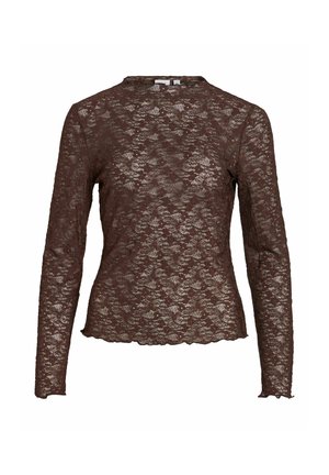 VILA, LONG SLEEVED TOP VIFAY HIGH NECK - Blouse - coffee bean