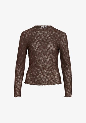 VILA, LONG SLEEVED TOP VIFAY HIGH NECK - Blouse - coffee bean