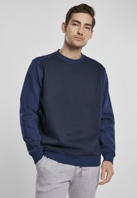 Urban Classics - TONE  FAKE RAGLAN CREW - Športni pulover - midnightnavy/darkblue Miniaturna slika 1