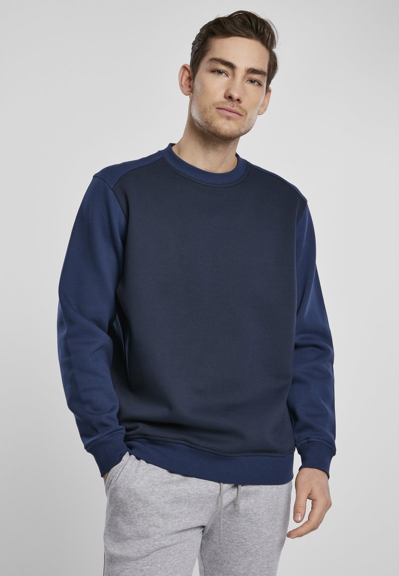 Urban Classics - TONE  FAKE RAGLAN CREW - Športni pulover - midnightnavy/darkblue, Povečajte