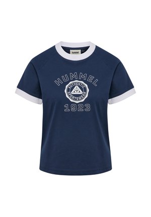 Hummel, HMLPULSE RINGER S/S - T-shirt print - dress blues
