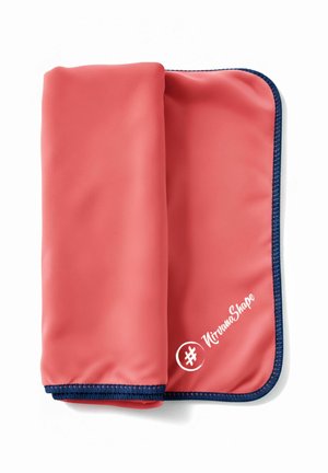 FÜR URLAUB - Strandtuch - korallenrot   blauer rand