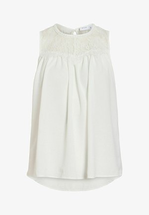 VILA, SLEEVELESS TOP VIRELLA ROUND NECK - Pluus - snow white