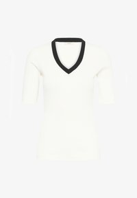Valimata, whisperwhite/black rib trim
