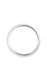 Silver metal ring with a smooth, polished surface; circular shape with a uniform width and no embellishments or accents.