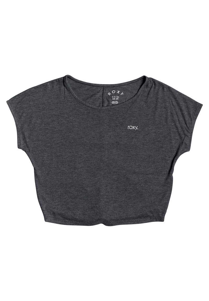 Roxy Roxy Happy Memories Kurzeres T Shirt Mit Knoten Hinten Fur Fr T Shirt Print Anthracite Zalando At