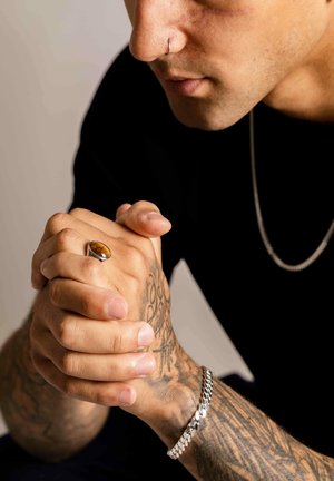 IX STUDIOS IX CHUNKY CURB SILVER - Armbånd - silver coloured