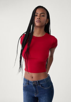 Stradivarius Basic T-shirt - red