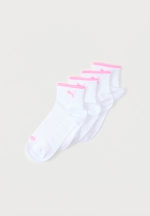 WOMEN QUARTER 4 PACK - Șosete scurte - white/pink splash