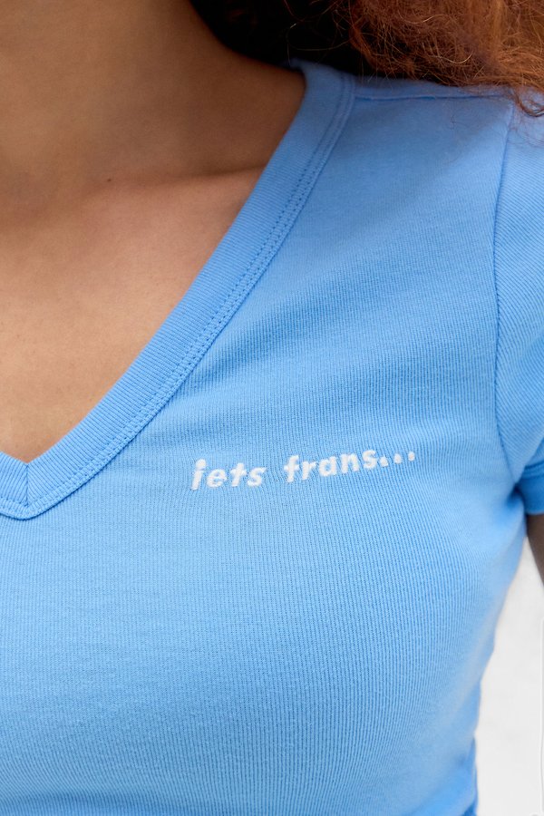 CONTRAST V NECK - Basic T-shirt4