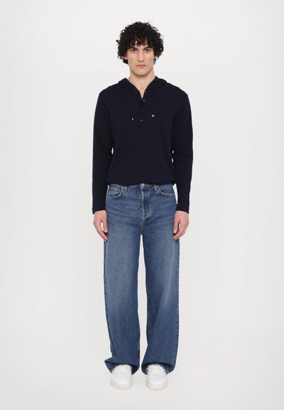 Ron Dorff LIGHT HODDIE SWEATER - Džemperis - navy