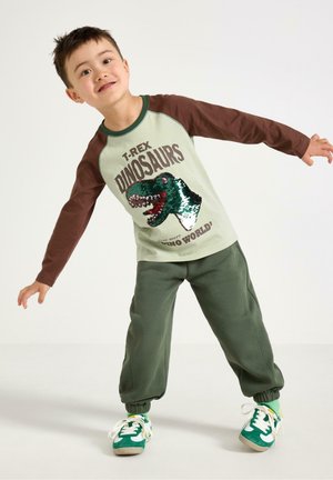 Lindex, LINDEX LONG-SLEEVED TOP WITH REVERSIBLE SEQUINS MOTIF LINDEX - Langærmet T-shirt - dusty green