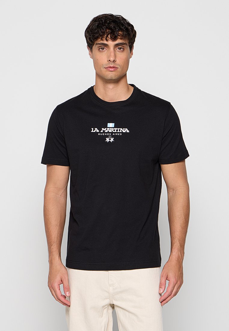 LA MARTINA T-shirt print zwart