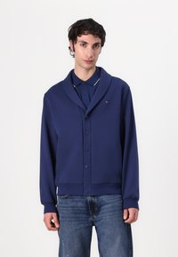 Tommy Hilfiger BONDED SHAWL CARDIGAN - Zip-up sweatshirt - preppy navy